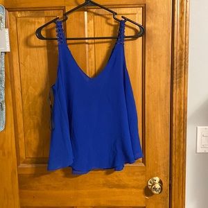 Blue flowy tank top